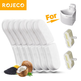 Rojeco เครื่องจ่ายน้ําพุ ฟองน้ําคาร์บอน ไร้สาย แบบเปลี่ยน สําหรับสัตว์เลี้ยง แมว