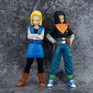 โมเดลฟิกเกอร์ PVC อนิเมะดราก้อนบอล Z Android 17 Lapis Android 18 Lazuli Cyborg ขนาด 23.5 ซม. ของเล่นสําหรับเด็ก