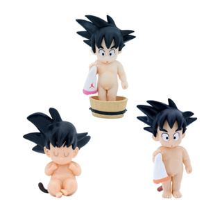 โมเดลตุ๊กตาฟิกเกอร์ PVC อนิเมะ Dragon Ball Z Kakarotto Son Goku Take a Shower Bath Towel ขนาด 8-10 ซม. ของเล่นสําหรับเด็ก