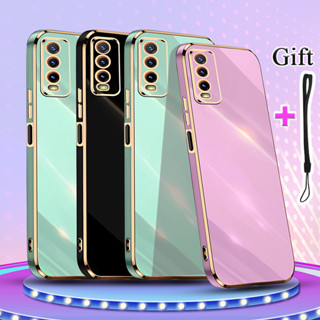 เคสโทรศัพท์มือถือชุบไฟฟ้า ขอบตรง สําหรับ VIVO Y11S Y12A Y12S