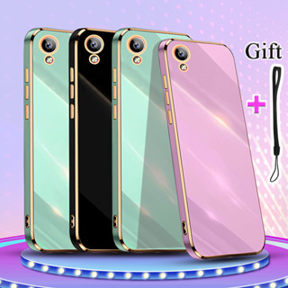 เคสโทรศัพท์ ขอบตรง ชุบไฟฟ้า VIVO Y91C Y1S เคสซิลิโคน TPU นิ่ม