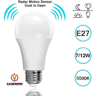 หลอดไฟเซนเซอร์ตรวจจับการเคลื่อนไหว LED ฐาน E27 เปิด ปิดอัตโนมัติ สําหรับบันได ทางเดิน ลานบ้าน ทางเข้า