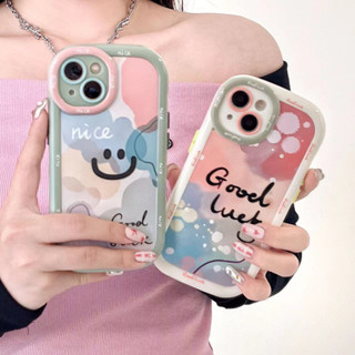 【ใหม่】เคสโทรศัพท์มือถือ Tpu อะคริลิค ลายหน้ายิ้ม สําหรับ iPhone 11 12 13 14 Series