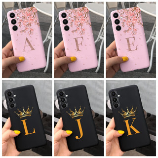 เคสโทรศัพท์มือถือ ซิลิโคนนุ่ม TPU ลายมงกุฎ ตัวอักษร สีดํา ชมพู แฟชั่น สําหรับ Samsung Galaxy A34 SM-A346B A 34 5G 2023