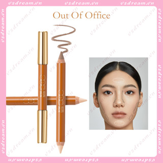 Outofoffice ปากกาไฮไลท์ คอนทัวร์ แบบสองหัว สามมิติ สําหรับแต่งหน้า