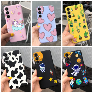 เคสโทรศัพท์ซิลิโคน TPU แบบนิ่ม ลายการ์ตูนวัว นักบินอวกาศ สําหรับ Samsung Galaxy A34 SM-A346B A 34 5G 2023