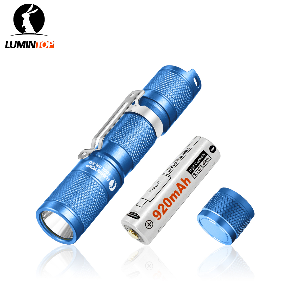 ไฟฉายสีน้ําเงิน 14500 ไฟฉาย เครื่องมือ อ่า รุ่นพิเศษรองรับแบตเตอรี่ 14500 และ อ่า พร้อมสวิตช์หาง 900 ลูเมนไฟฉายพวงกุญแจขนาดเ