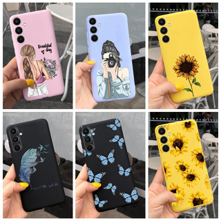 เคสโทรศัพท์ซิลิโคน TPU แบบนิ่ม ลายดอกทานตะวัน สีแคนดี้ สําหรับ Samsung Galaxy A34 SM-A346B 5G 2023