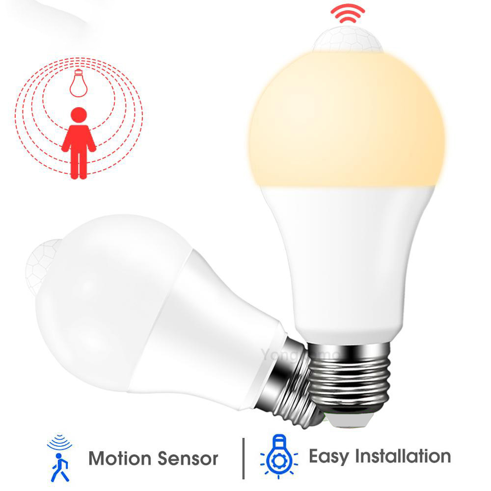 LED Night Light 5W 9W 12W หลอดไฟ Motion Sensor PIR Corridor ห้องนอนไฟห้องน้ํา