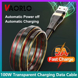 Vaorlo 5A 100W USB สายชาร์จเร็ว Type-C Micro PD สายชาร์จส่งข้อมูล