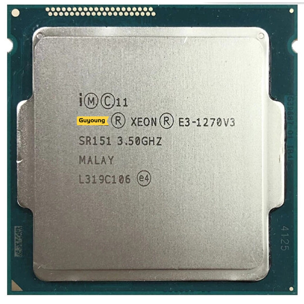 โปรเซสเซอร์ CPU YZX Xeon E3-1270 v3 E3 1270 v3 E3 1270v3 3.5 GHz Quad Core แปดเธรด 80W LGA 1150