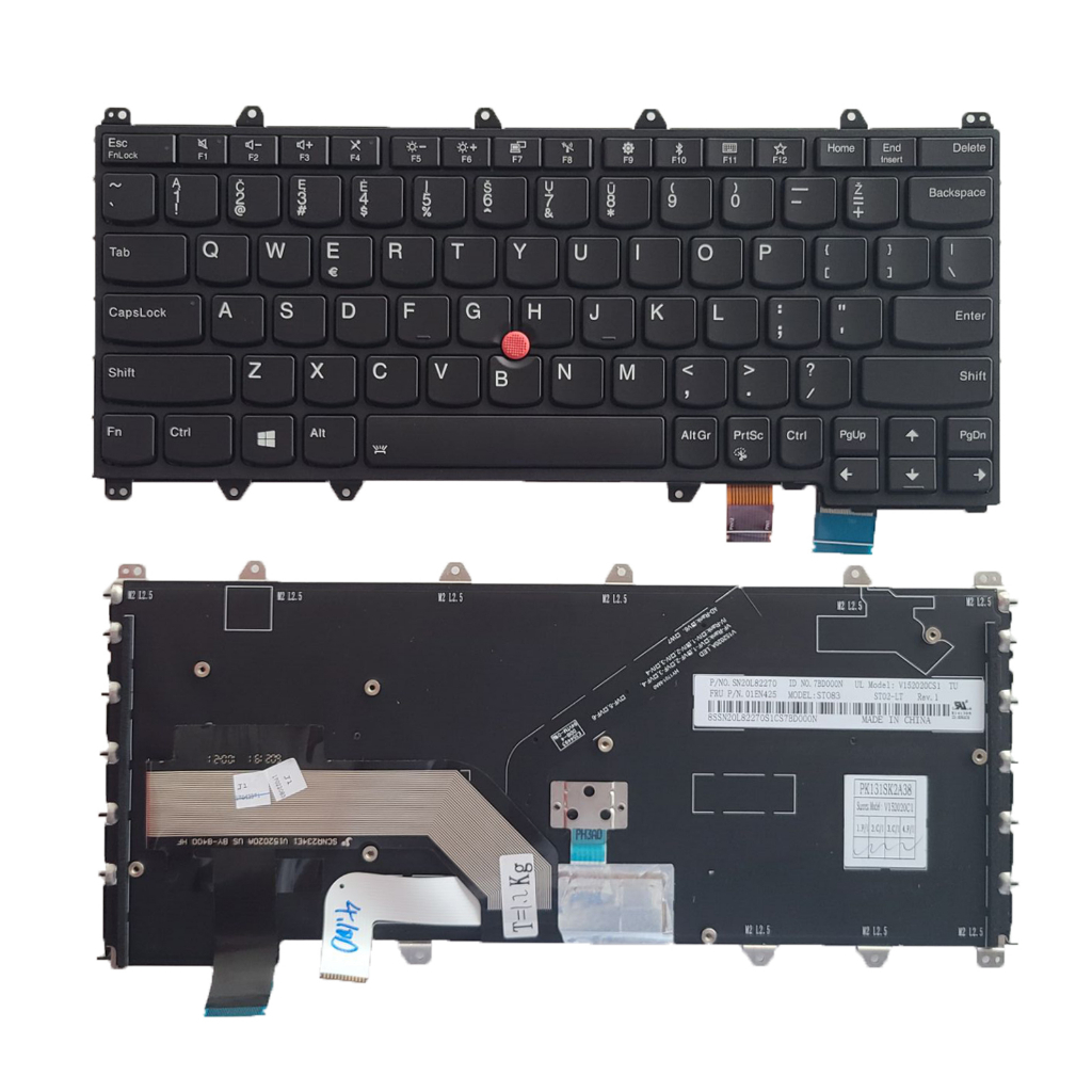 สําหรับ Lenovo IBM New Thinkpad X380 Yoga แล็ปท็อป US คีย์บอร์ดเรืองแสง Mlb8 370,