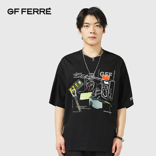 Gf FERRE/Gifer Italian เสื้อยืดแขนสั้น ทรงหลวม แฟชั่นสําหรับผู้ชาย