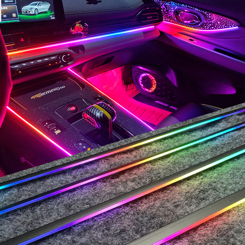 [พร้อมส่ง] แถบไฟ LED อะคริลิค ควบคุมผ่านแอป สําหรับตกแต่งภายในรถยนต์ DIY
