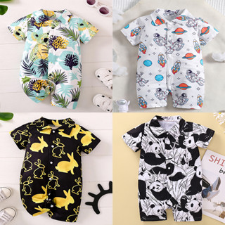 2024 ฤดูร้อนเด็ก ชุดรอมเปอร์ สไตล์ใหม่เด็กทารกบางแขนสั้นเด็ก…
