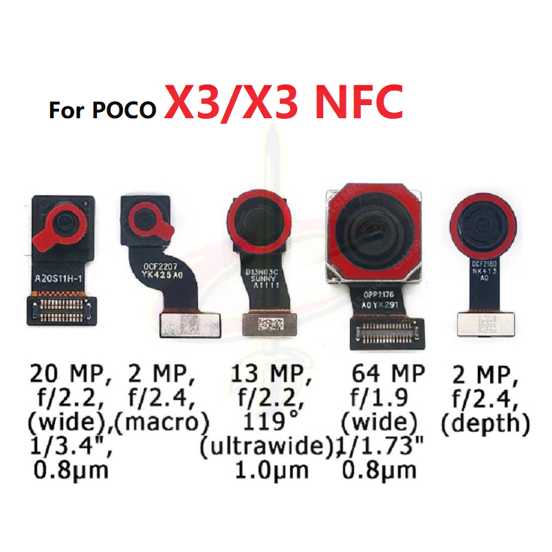 กล้องหน้าสําหรับ Poco X3 NFC กล้องหลัง