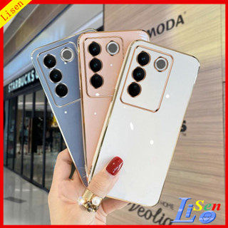 เคส Vivo V27 5g เคส Vivo V25 V25E V23 5G V23E V21 5G V20 เคสโทรศัพท์มือถือ ขอบตรง ป้องกันเลนส์ สําหรับ ZBB