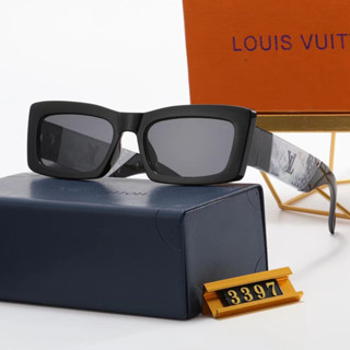 LV แว่นตากันแดด ทรงสี่เหลี่ยมผืนผ้า หรูหรา สไตล์วินเทจ สําหรับผู้หญิง และผู้ชาย 3397 2023