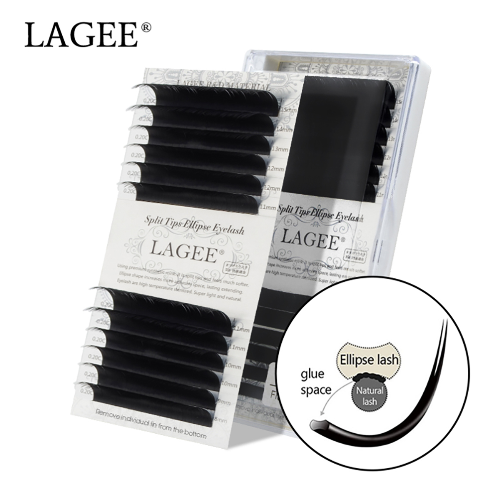 Lagee Flat Ellipse Eyelashes Maquiagem Split Tips Ellipse Shaped Natural Light Magnetic Ellipse Lash