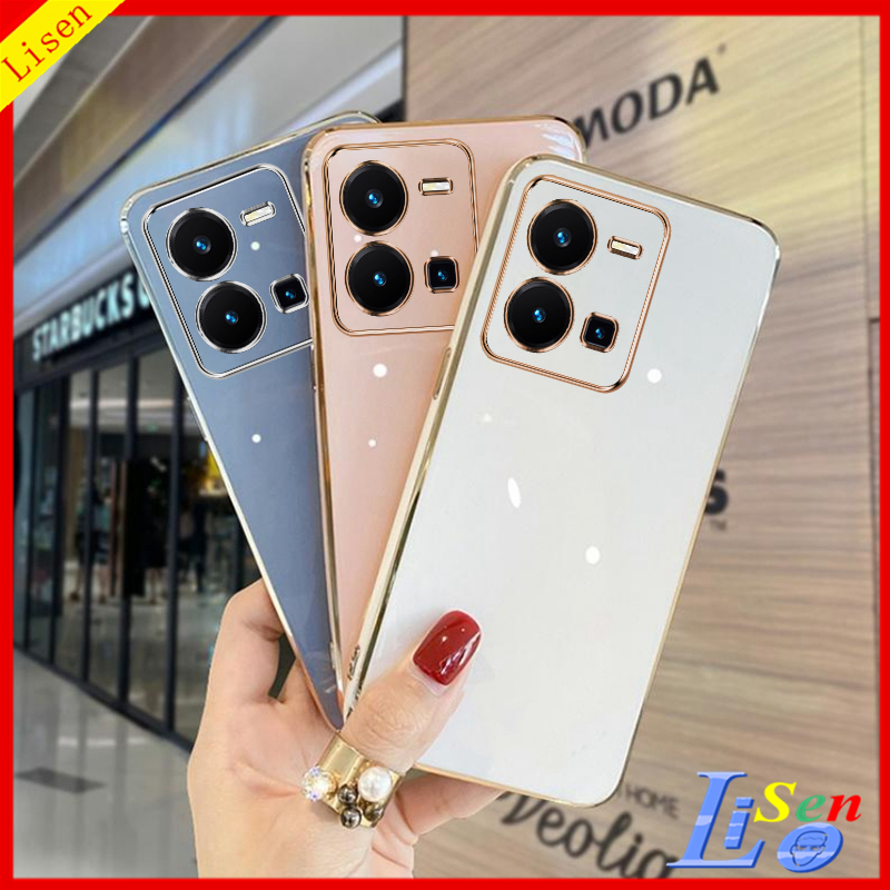 เคส Vivo Y35 เคส Vivo V25 เคส Vivo V25E V27 V15Pro V17 V15 เคสโทรศัพท์มือถือแฟชั่น ขอบตรง ป้องกันเลน