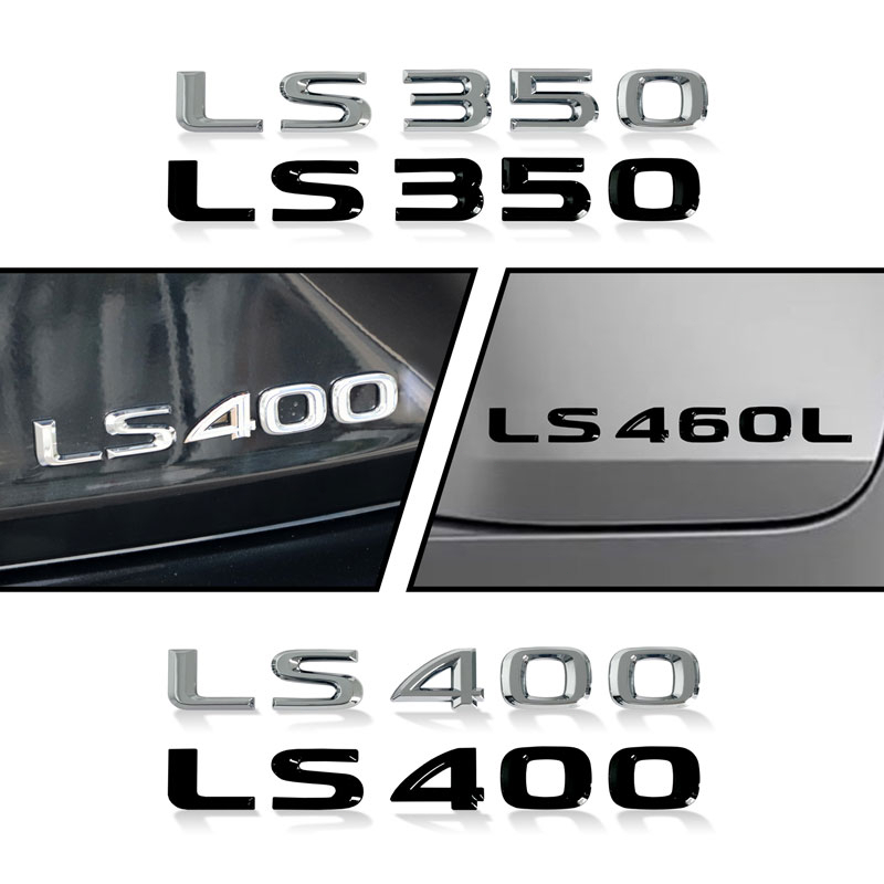 โลหะ Chrome Sliver/สีดํารถหางกลับด้านข้างโลโก้รถสติกเกอร์สัญลักษณ์สําหรับ Lexus LS350 LS400 LS460L จ
