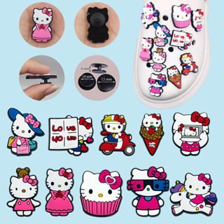 ลดกระหน่ํา Jibbitz Hello Kitty Series น่ารัก อะนิเมะ รองเท้า อุปกรณ์เสริม สําหรับ Crocs