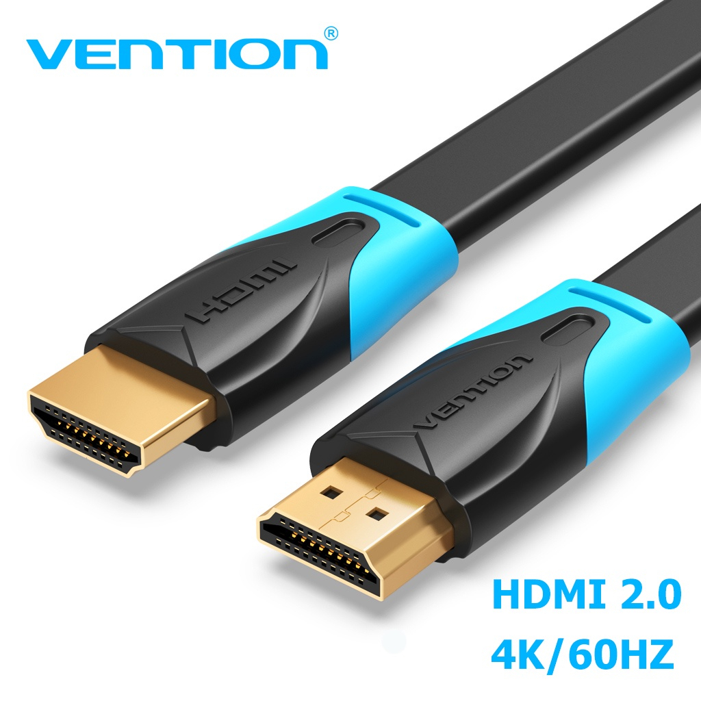 Vention สาย HDMI 4K 60Hz HDMI 2.0 แบน ความเร็วสูง 18Gbps อะแดปเตอร์สายเคเบิลวิดีโอ ชุบทอง HDCP 2.2 ARC อีเธอร์เน็ต แล็ปท็อป ไปยังทีวี LCD มอนิเตอร์ โปรเจคเตอร์ สาย HDMI แล็ปท็อปไปยังทีวี