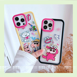 เคสโทรศัพท์มือถือแบบใส กันกระแทก ลายการ์ตูนชินจังน่ารัก สําหรับ iphone 14 13 11 12 pro max XR