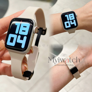 【21 สี】สายนาฬิกาข้อมือ ซิลิโคนนิ่ม แม่เหล็ก สําหรับ iwatch series 8 Ultra 7 6 5 4 SE 3 2 1 iwatch 49 มม. 45 มม. 41 มม. 40 มม. 44 มม. 42 มม. 38 มม.