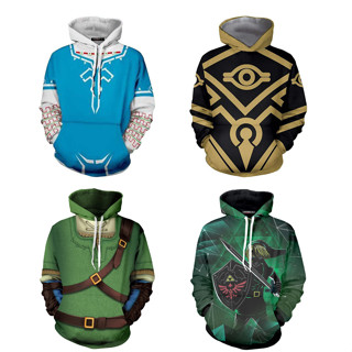 เสื้อแจ็กเก็ตกันหนาวลําลอง มีฮู้ด ลาย Legend of Zelda สําหรับผู้ชาย