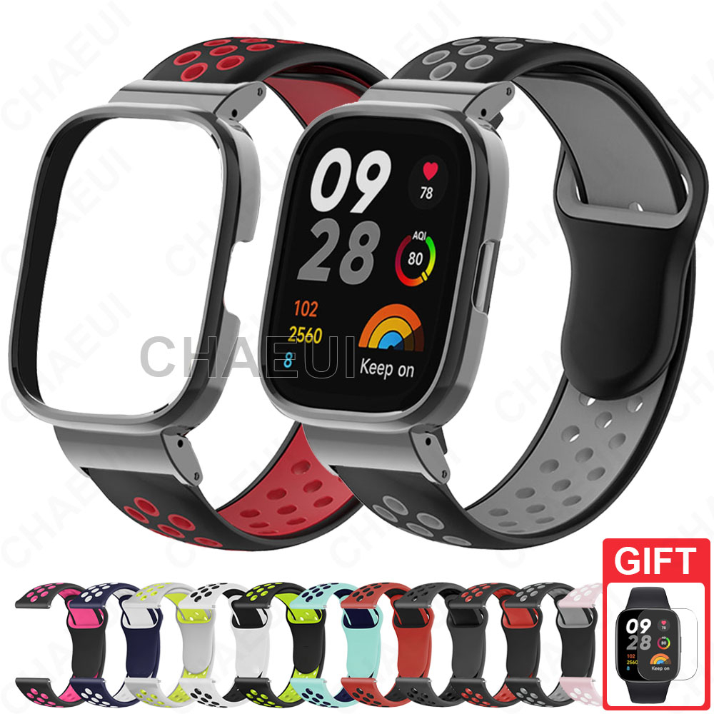 สายรัดซิลิโคนกรณีวงสร้อยข้อมือเปลี่ยนสําหรับ Redmi Watch 6 5 4 3 2 Lite