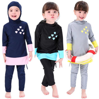 ชุดว่ายน้ําแขนยาว ป้องกันผื่น สไตล์อิสลาม สําหรับเด็กผู้หญิง…