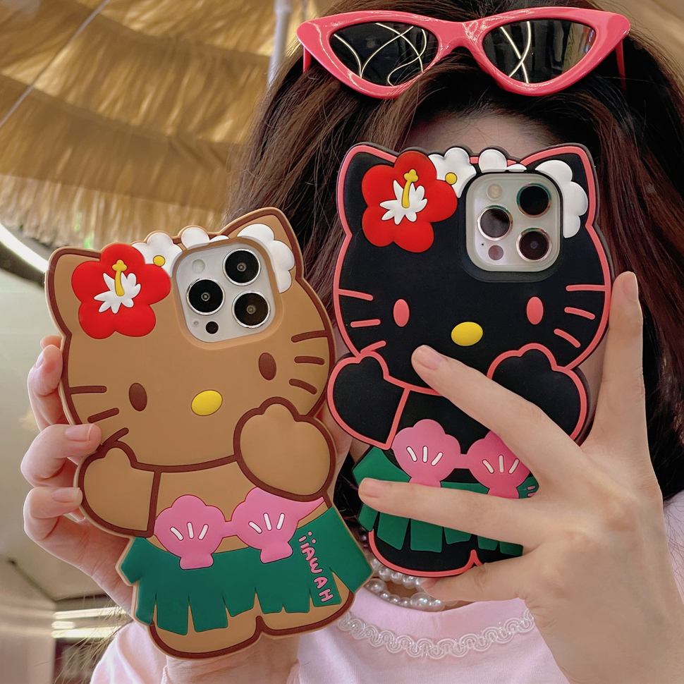 สําหรับIphone Case 17 Pro Max 16 Pro Max 15 Pro Max 14 Pro Max 13 Pro Max 12 Pro Max 3Dสามมิติสตรอเบอร์รี่หมีซิลิโคนนุ่มกรณี