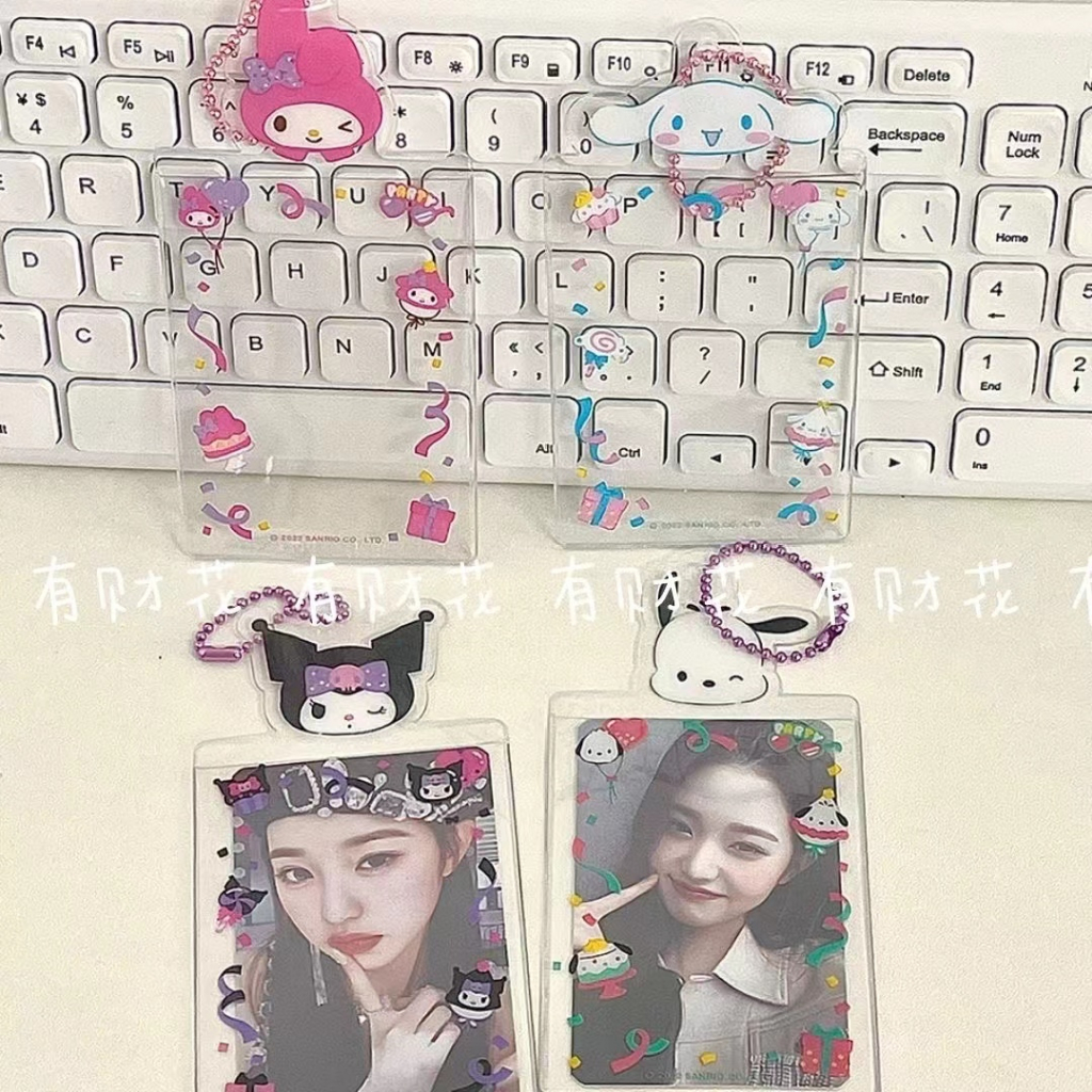 Sanrio ribbon decorative pattern transparent PVC soft card holder