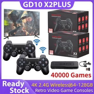 Gd10 plus เกมคอนโซลวิดีโอ 4K 2.4G ไร้สาย 40000 เกม 128GB ของขวัญคริสต์มาส สําหรับเด็กผู้ชาย PS1/GBA