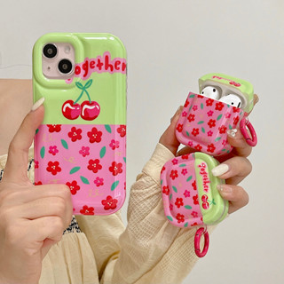 เคสหูฟัง ลายดอกไม้ เชอร์รี่ สําหรับ Airpods 14 13 12 11 1 2 3 Pro
