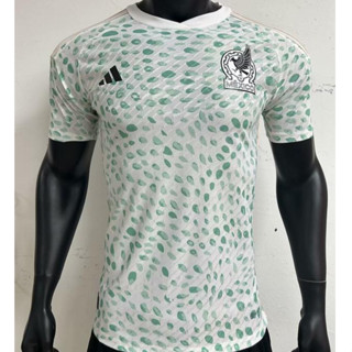 เสื้อกีฬาแขนสั้น ลายทีมชาติฟุตบอล Mexico Player Version สีเขียว สีขาว สําหรับผู้หญิง และผู้ชาย 2023