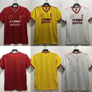 เสื้อกีฬาแขนสั้น ลายทีมชาติฟุตบอล Liver-pool 1985-1986 85/86 LFC คุณภาพสูง สไตล์เรโทร สําหรับผู้ชาย ไซซ์ S-2XL