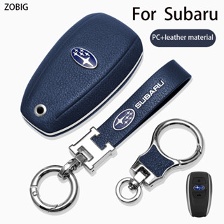 Zobig เคสกุญแจรีโมทรถยนต์ หนังแท้ พร้อมพวงกุญแจ สําหรับ subaru Forester CrossTrek Outback WRX Ascent BRZ Impreza Legacy