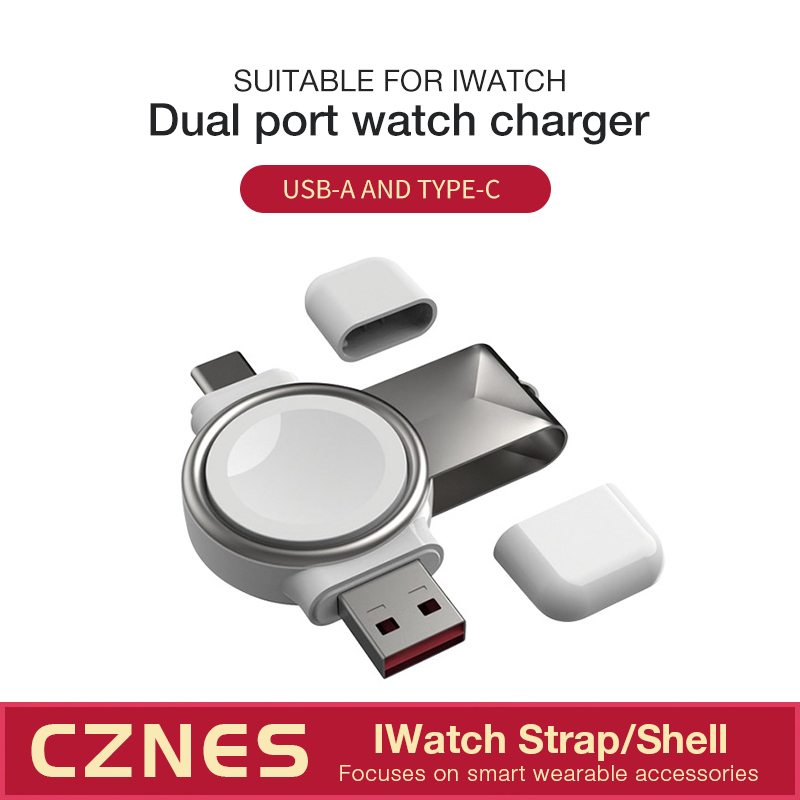 IWatch Dual Head Charger เครื่องชาร์จแบบพกพา USB Charger Type-C Charger เหมาะสําหรับ iWatch Full Ran