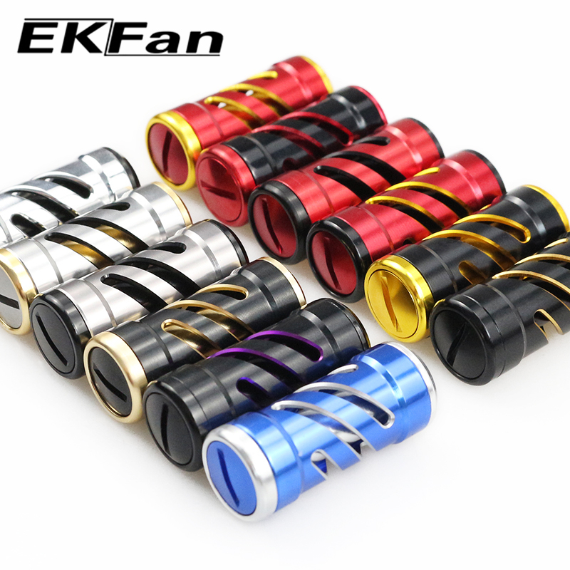 EKfan 2 ชิ้นพร้อมตลับลูกปืนอลูมิเนียมอัลลอยด์วัสดุตกปลาม้วนจับลูกบิดพอดีกับ Shimano abu Daiwa ปั่นเหยื่อล่อม้วน
