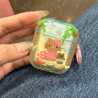 เคสหูฟังบลูทูธไร้สาย กันกระแทก ลายเฮลโลคิตตี้น่ารัก สีดํา สําหรับ airpods รุ่น pro 1 2 3