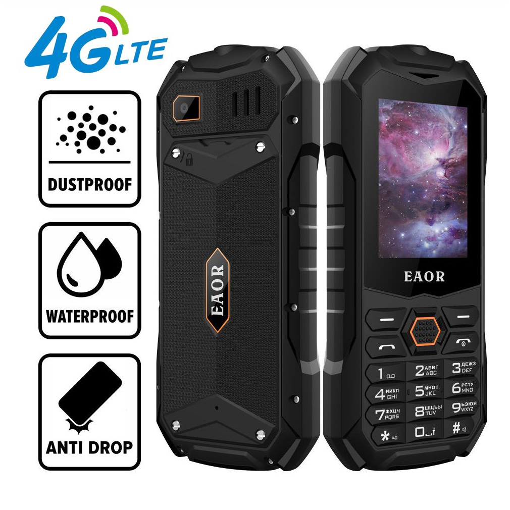 Eaor 4G LTE /2G IP68 โทรศัพท์ที่ทนทานกันน้ํากันฝุ่นกันกระแทก 2000/3000mAh Dual SIM ปุ่มกดโทรศัพท์คุณ