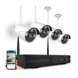 Acarte WIFI Camera kit ชุดกล้องวงจรปิดไร้สาย 3MP 8CH NVR H.265+ กล้องวงจรปิดรักษาความปลอดภัย P2P 4 ชิ้น