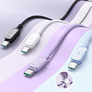 Joyroom 100W USB C เป็น USB Type C สายเคเบิล สําหรับ MacBook iPad ซิลิโคนเหลว ชาร์จเร็ว สายชาร์จด่วน