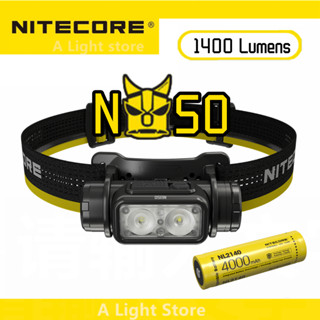 Nitecore NU50 ไฟหน้า น้ําหนักเบา ชาร์จไฟได้ สีขาว สีแดง แบตเตอรี่ในตัว 4000mAh สําหรับตั้งแคมป์ กลางแจ้ง