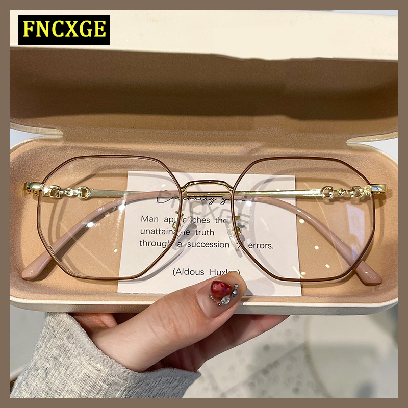 FNCXGE โฟโตโครมิก ป้องกันรังสี สายตาสั้น แว่นตาผู้หญิง ผู้ชาย กันแดด กรอบ เปลี่ยนเลนส์ได้ คอมพิวเตอร์ ป้องกันแสงสีฟ้า เปลี่ยนสีได้ พร้อม Grade