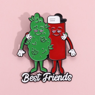 Best Friends เข็มกลัด รูปการ์ตูนใบยาสูบ เครื่องประดับ ของขวัญ สําหรับเพื่อน