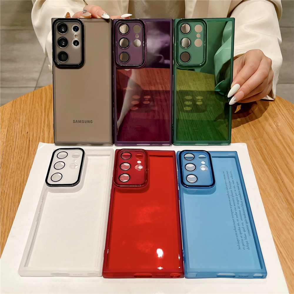 เคสโทรศัพท์ซิลิโคนใส แบบนิ่ม กันกระแทก ป้องกันกล้อง สําหรับ Samsung Galaxy S23 S22 Ultra S23 S22 Plus S23 S21 FE S23FE
