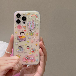 เคสป้องกันโทรศัพท์มือถือ ลายการ์ตูนชินจัง กันกระแทก สําหรับ iPhone14 13 12 11 Pro MAX